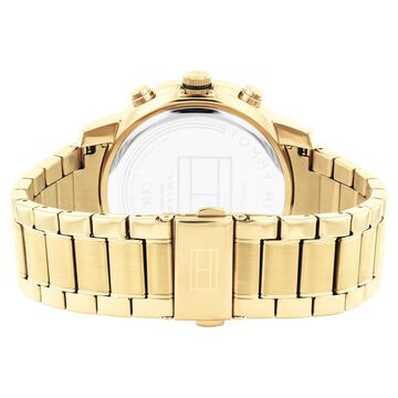 Tommy Hilfiger Multifunction Black Round Dial Golden Stainless Steel Strap Watch For Men