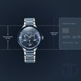 Titan Ceramic Fusion Quartz Multifunction Blue Dial Silver Dual-Toned Stainless Steel Bracelet Watch for Men - image number 2