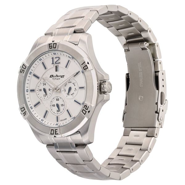 Titan Quartz Analog Silver Dial Stainless Steel Strap Watch for Men - image number 2