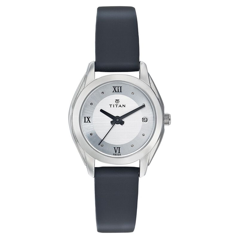 Titan Quartz Analog with Date Silver Dial Watch for Women
