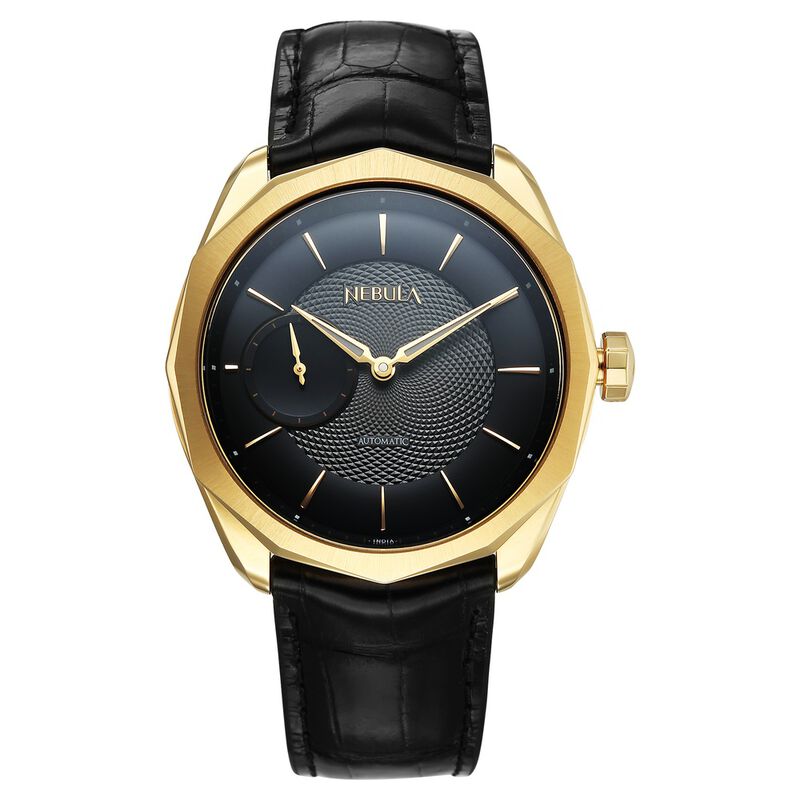 Titan Nebula Genesis 18 KT Gold Automatic Bicolour Dial Leather Strap Watch For Men