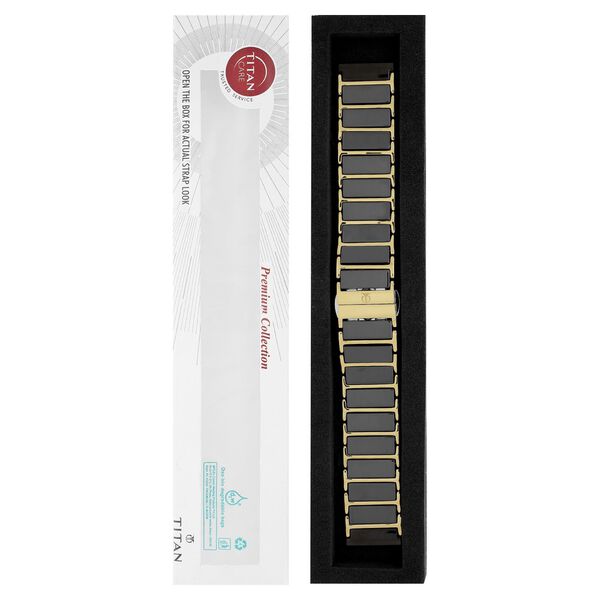 20 mm Black & Golden Ceramic & Metal Strap for Men - image number 4