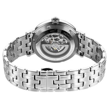Titan Yin Yang Skeletal Automatic Analog with Black Dial Silver Stainless Steel Strap Watch for Men