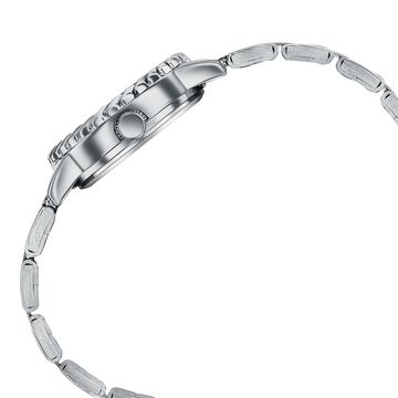 Poze By Sonata Quartz Analog White Mother of Pearl Dial Silver Metal Strap Watch For Women