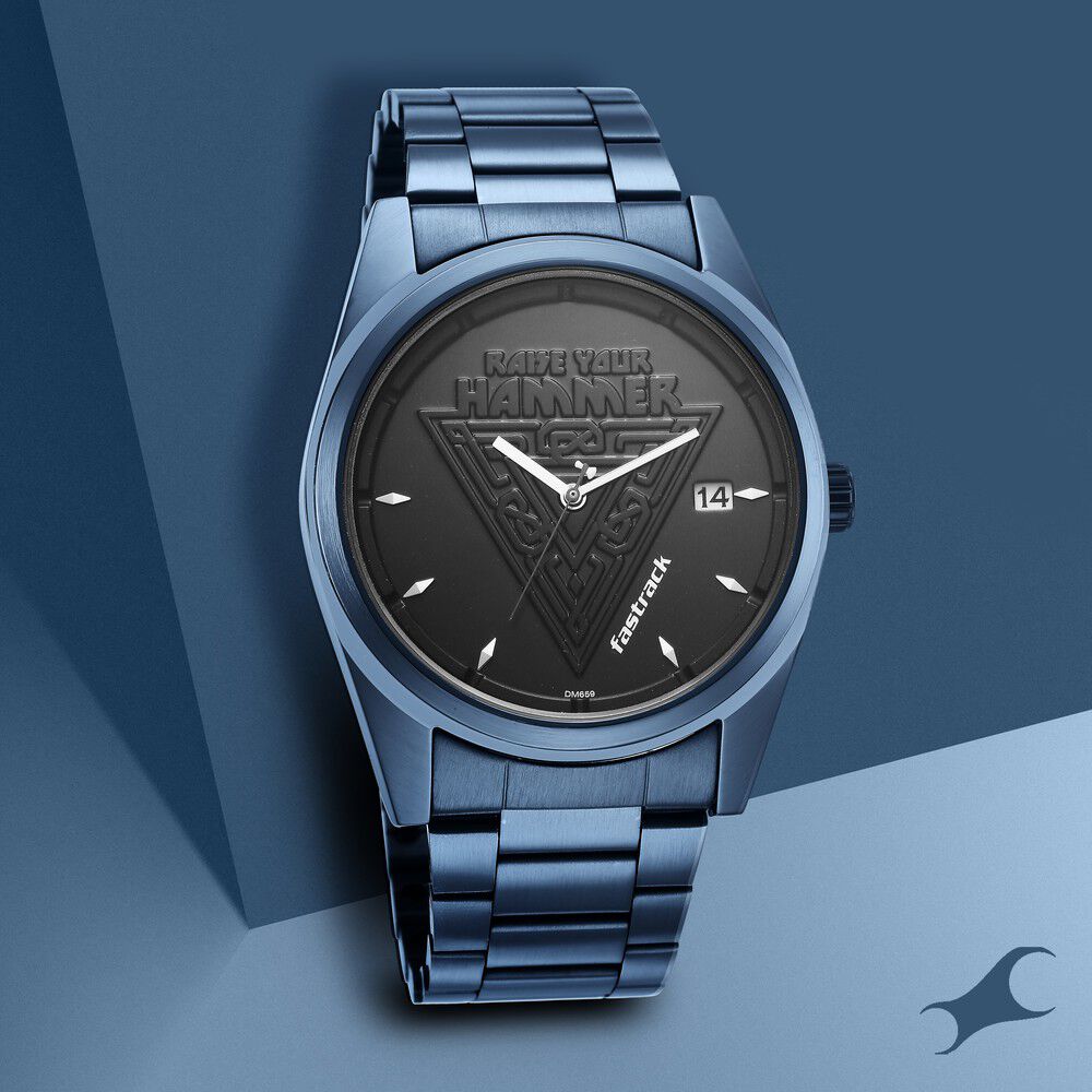 Buy Online Fastrack Thor Quartz Analog with Date Black Dial Metal