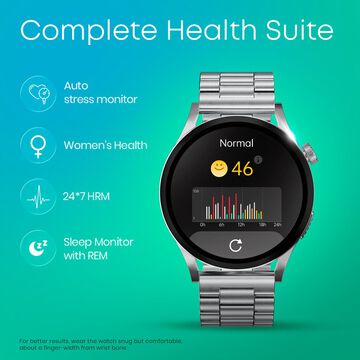 Fastrack Radiant FX4 Premium Metal Smartwatch with 3.8 cm EdgeX AMOLED Display, Functional Crown