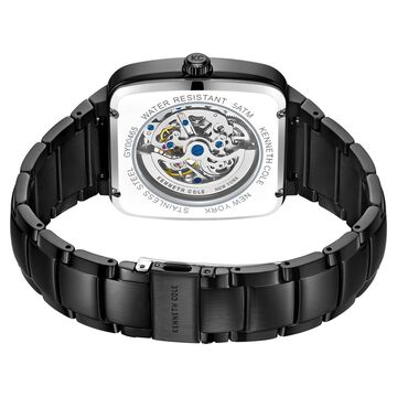 Kenneth Cole Automatic Black Dial Black Stainless Steel Strap Watch For Men