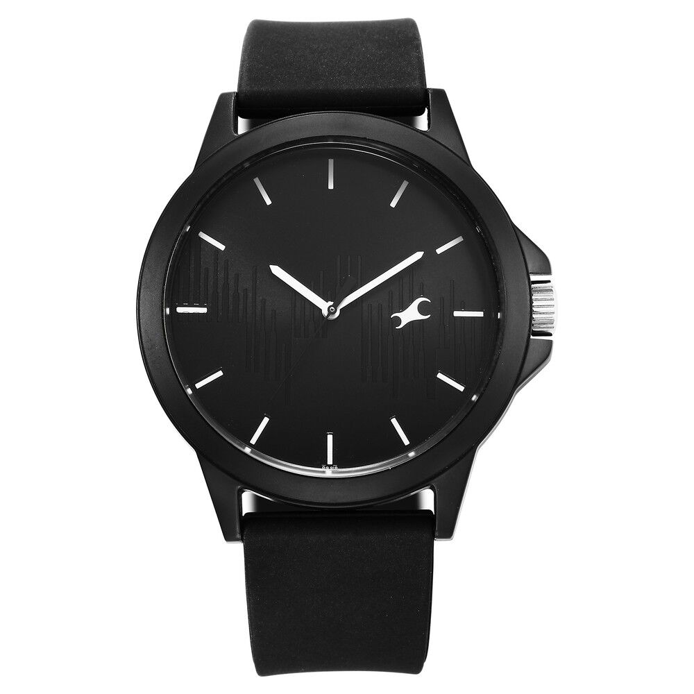 Fastrack matte black watch sale