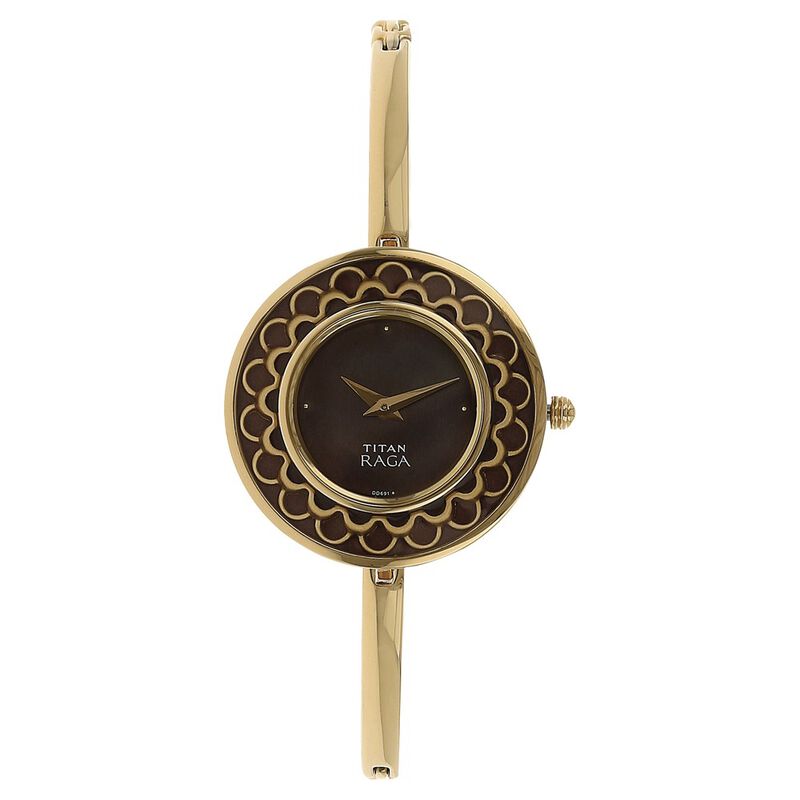 Titan Raga Black Dial Quartz Analog Metal Strap Watch for Women
