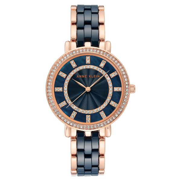 Anne Klein Quartz Analog Blue Dial Ceramic Strap Watch For Women - image number 0