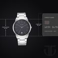 Titan Minimals Quartz Analog with Date Black Dial Silver Metal Strap Watch For Men - image number 2