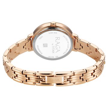 Titan Raga Showstopper Quartz Analog Pink Dial Metal Strap Watch for Women