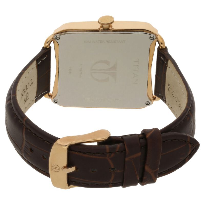 Titan Quartz Analog Silver Dial Leather Strap Watch for Men - image number 3