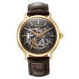 Titan Nebula Art Deco 18k Gold Skeleton Automatic Swiss calibre Leather Strap Watch for Men - image number 2