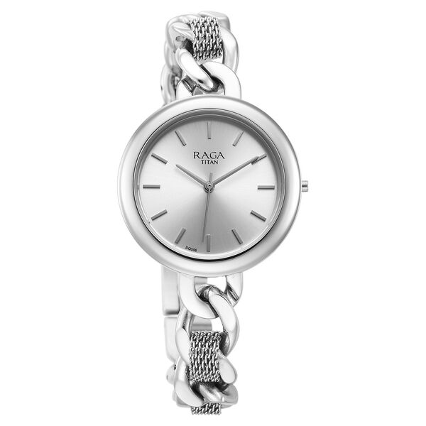 Titan Raga Showstopper Quartz Analog Silver Dial Metal Strap Watch for Women - image number 1