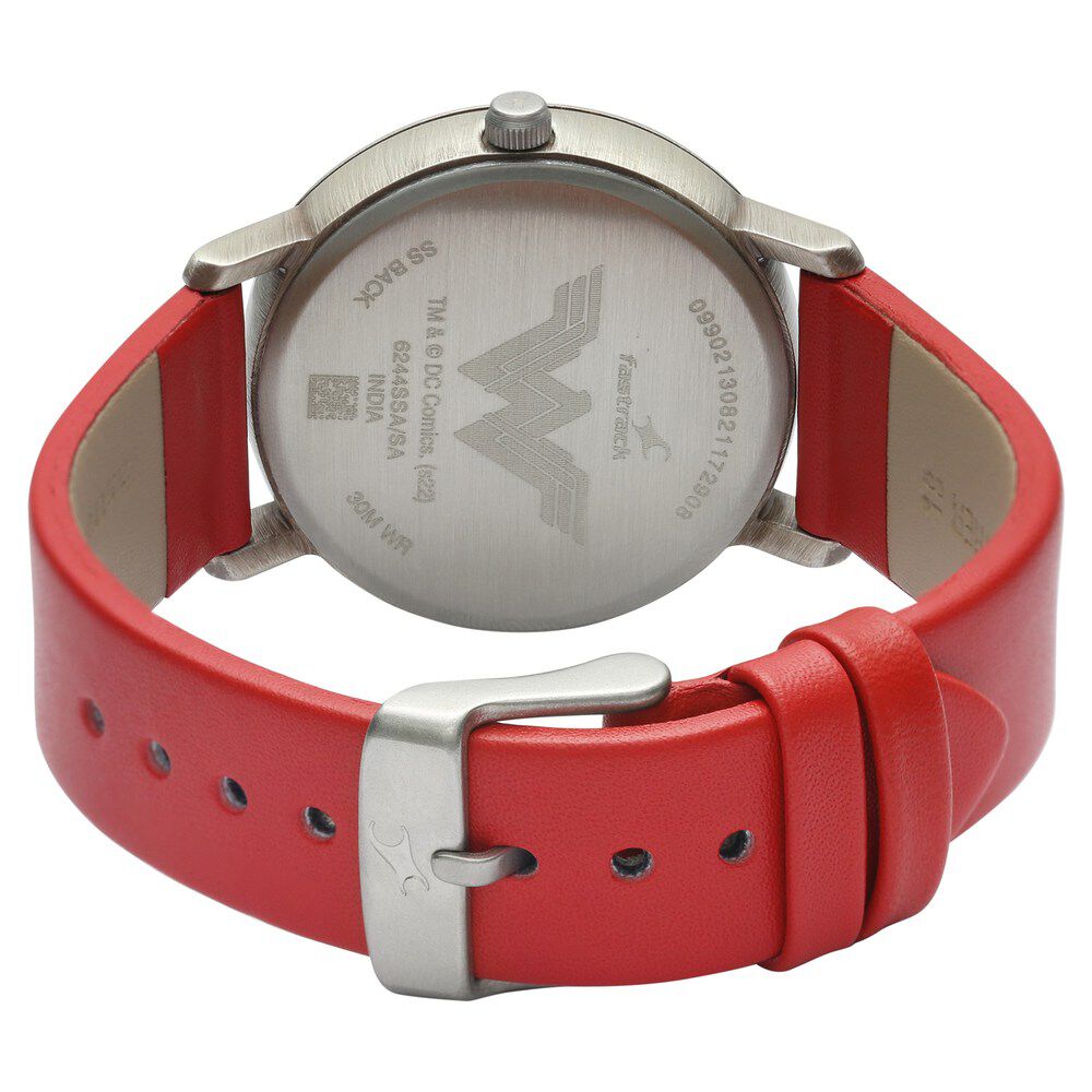 Buy Online Fastrack Wonder Woman Quartz Analog Silver Dial Leather