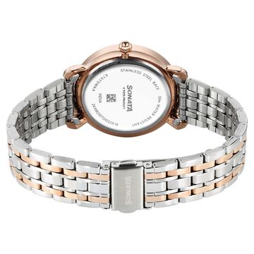 Sonata Wedding Quartz Analog Off White Dial Stainless Steel Strap Watch For Women