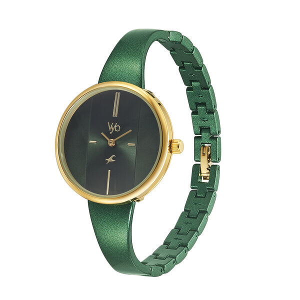 Fastrack Vyb Siren Quartz Analog Green Dial Metal Strap Watch for Girls - image number 3