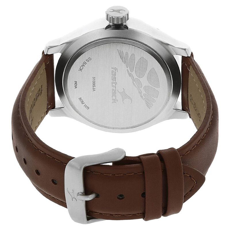 Fastrack Quartz Analog White Dial Leather Strap Watch for Guys - image number 3