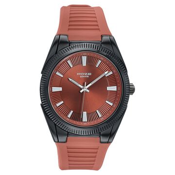 Poze By Sonata Quartz Analog Orange Dial Orange Silicone Strap Watch For Men