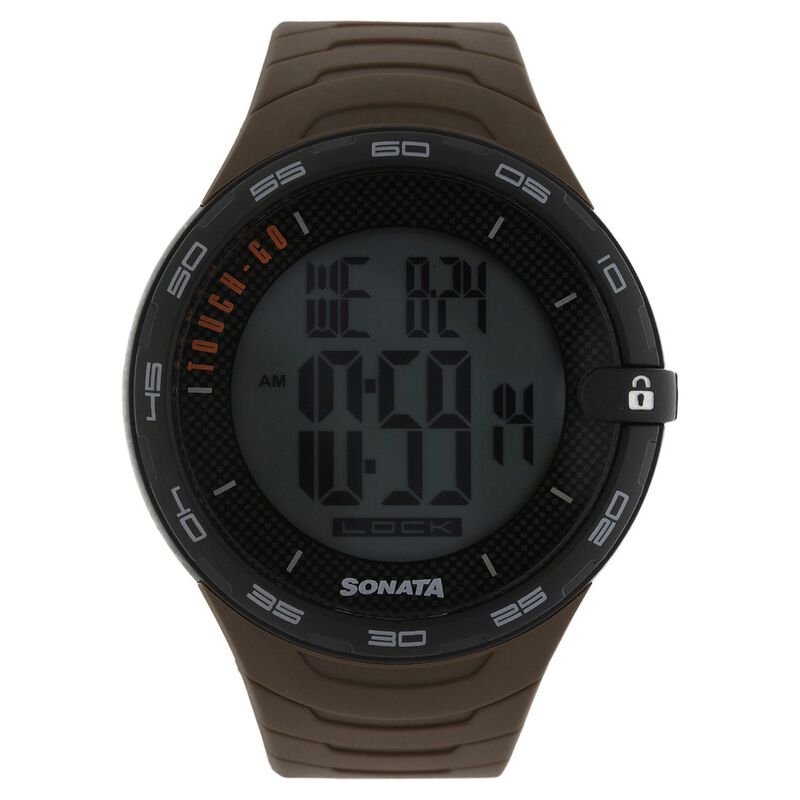 SF Digital Dial Brown Plastic Strap Watch for Men