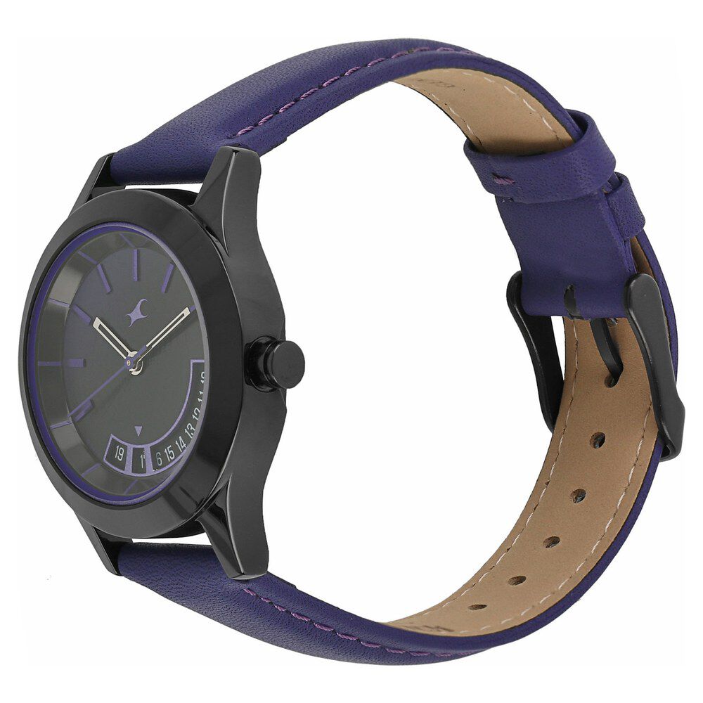 Buy Online Fastrack All Nighters Quartz Analog Purple Dial Leather Strap Watch for Girls np6165nl01 Titan