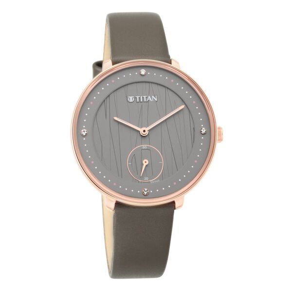 Titan Workwear Black Dial Women Watch With Leather Strap - image number 0
