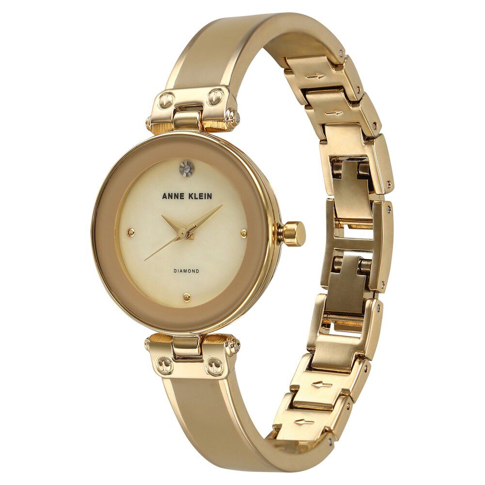 Buy Online Anne Klein Quartz Analog Beige Dial Metal Strap Watch for Women ncak1980tmgb Titan