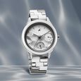 Fastrack Cerame Quartz Multifunction Beige Dial With Champagne Color Steel & Ceramic Strap Watch For Girls
