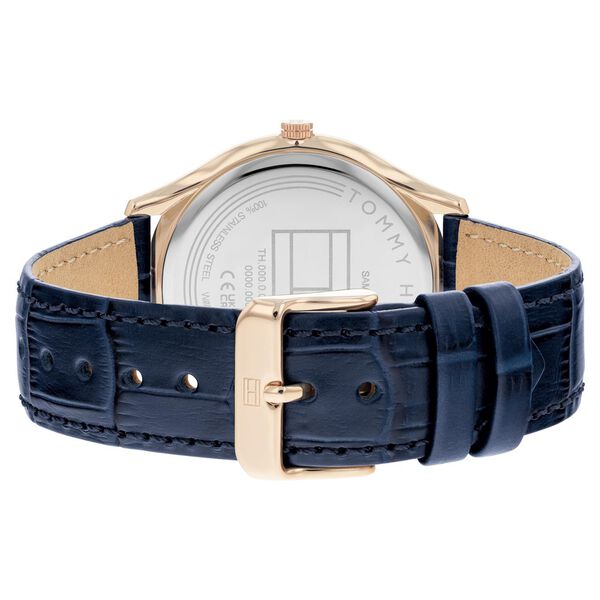 Tommy Hilfiger Blue Dial Blue Leather Strap Watch for Men - image number 2