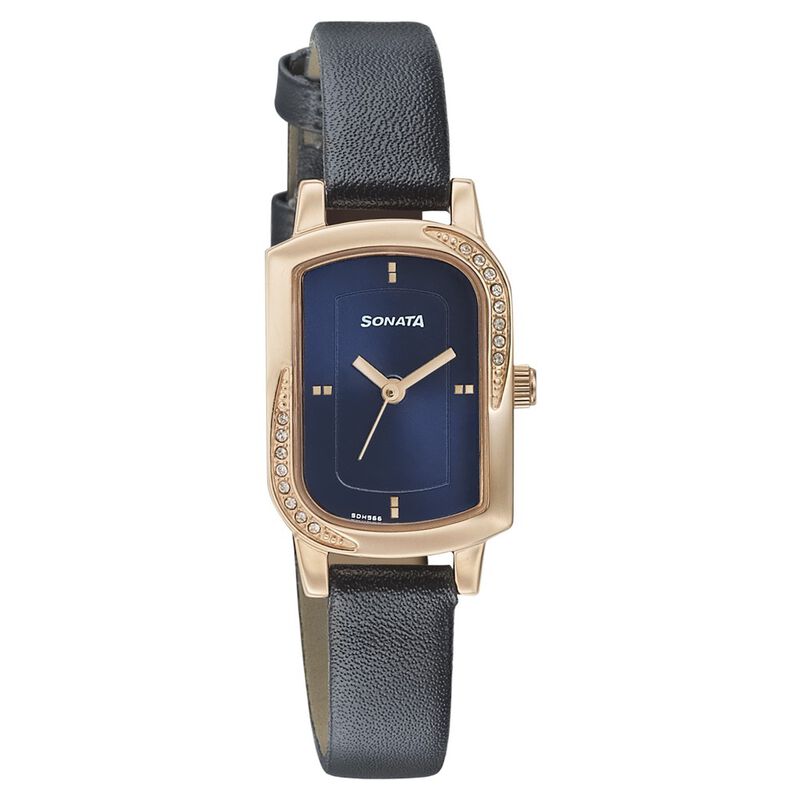 Sonata Blush Blue Dial Women Watch With Leather Strap