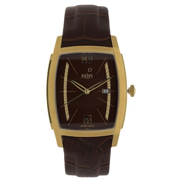 Xylys Swiss Analog with Date Brown Leather Strap and Brown Dial Watch For Men - image number 0