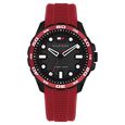 Tommy Hilfiger Quartz Analog Black Dial Red Silicone Strap Watch For Men - image number 0
