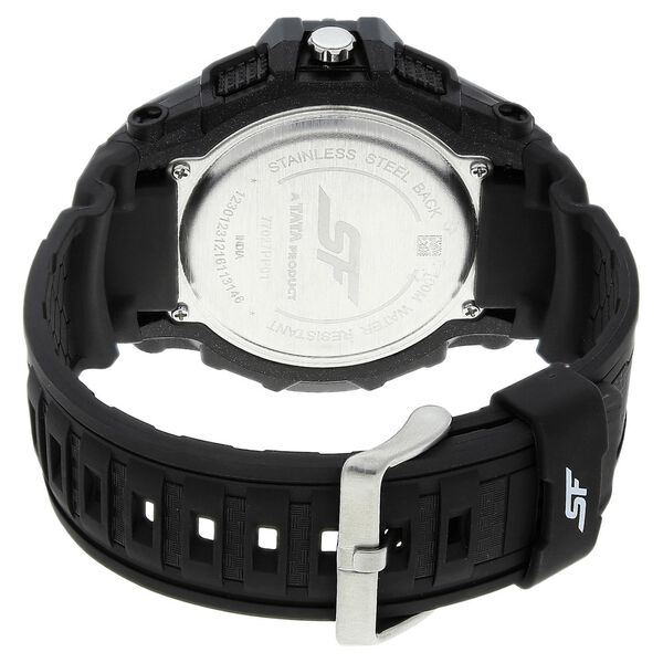 SF Quartz Analog Digital Black Dial Plastic Strap Watch for Men - image number 3