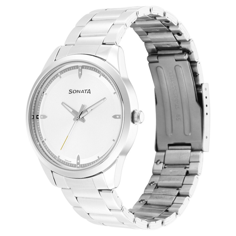 Sonata watches silver chain outlet