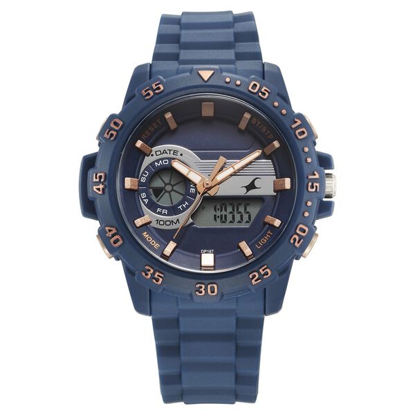 Fastrack Street line Quartz Analog Digital Blue Dial Silicone Strap Watch for Girls - image number 0