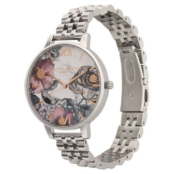 Olivia Burton Quartz Analog White Dial Stainless Steel Strap Watch for Women