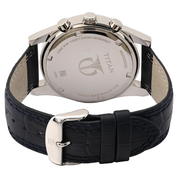 Titan Quartz Chronograph White Dial Leather Strap Watch for Men - image number 4