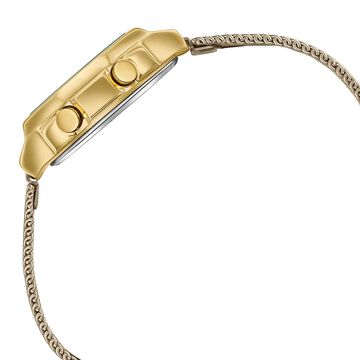 Poze By Sonata Digital Digital Beige Dial Beige Metal Strap Watch For Women