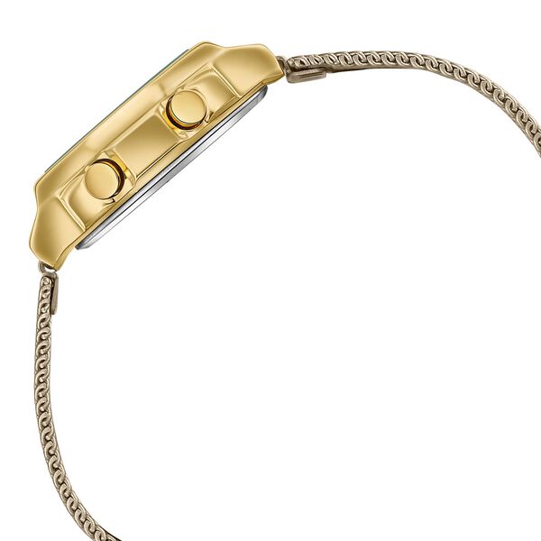 Poze By Sonata Digital Digital Beige Dial Beige Metal Strap Watch For Women - image number 5