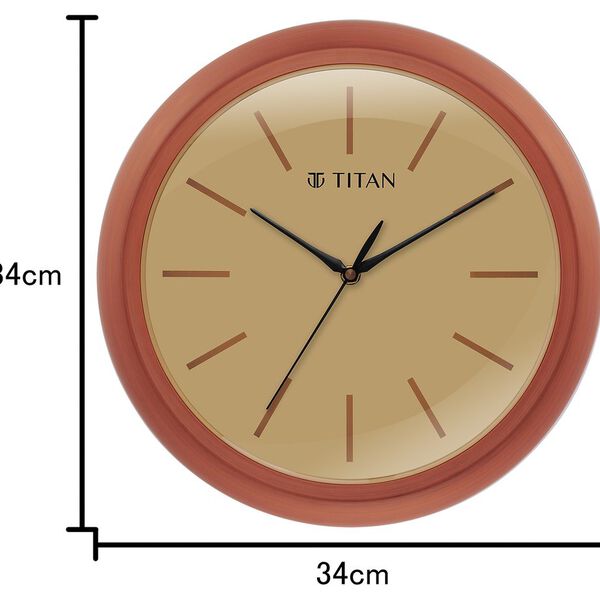 Titan Classic Brown Colour Wall Clock with Silent Sweep 34 x 34 cm (Medium) - image number 4
