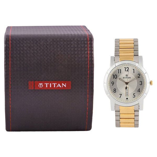 Titan Quartz Analog with Day and Date Silver Dial Watch for Men - image number 4