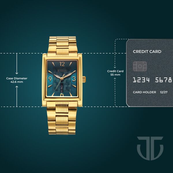 Titan Karishma Wedding Edit Analog with Day Date With Green Dial Two Toned Stainless Steel Strap Watch for Men - image number 3