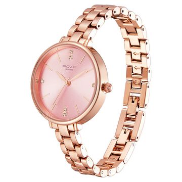 Poze by Sonata Quartz Analog Pink Dial Metal Strap Watch for Women
