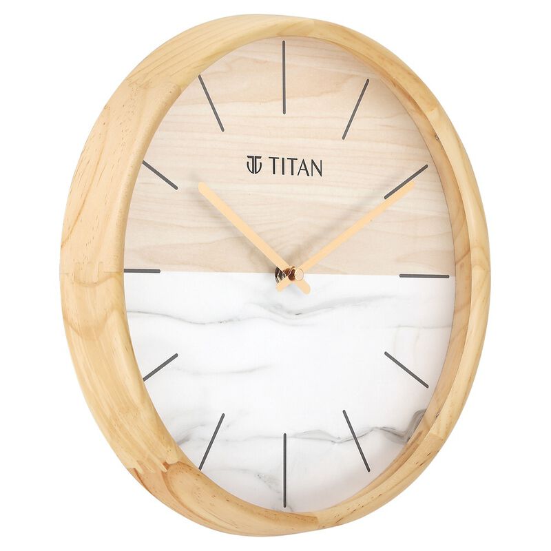 Titan Wooden Wall Clock with Wood & Stone Textures 30 x 30 cm (Medium Size) - image number 1