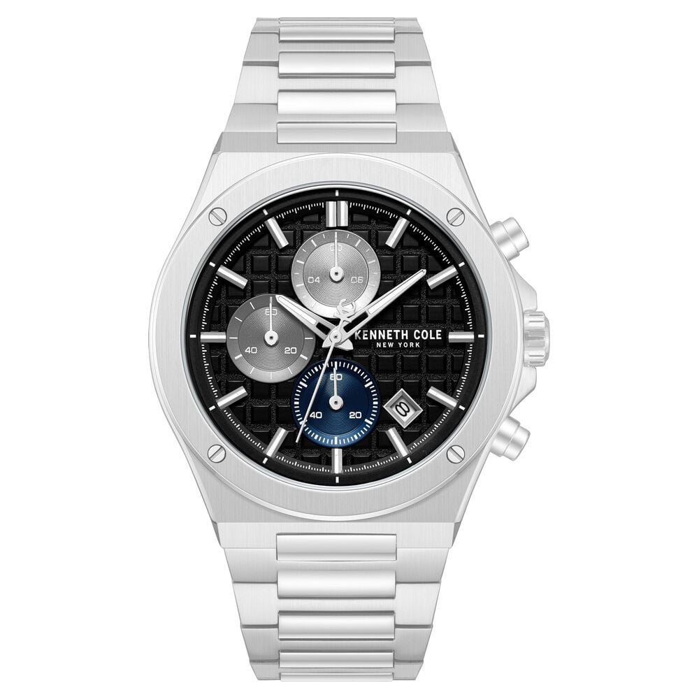 Kenneth Cole Quartz Chronograph Black Dial Silver Stainless Steel Strap Watch For Men-picture-36