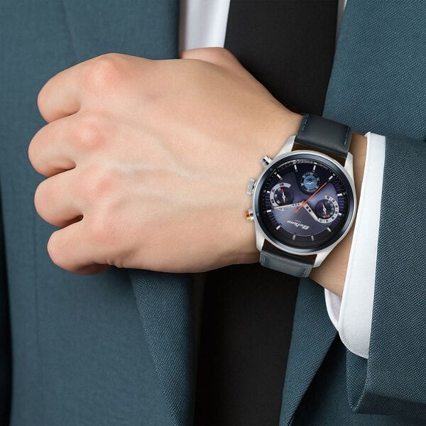 Titan Octane Quartz Multifunction Blue Dial With Blue Leather Strap Watch For Men - image number 4