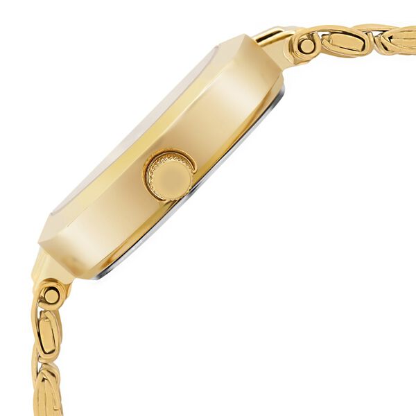 Titan Quartz Analog Champagne Dial Golden Stainless Steel Strap Watch For Women - image number 3