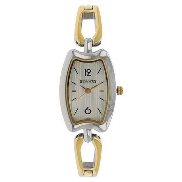 Sonata Quartz Analog Silver Dial Stainless Steel Strap Watch for Women
