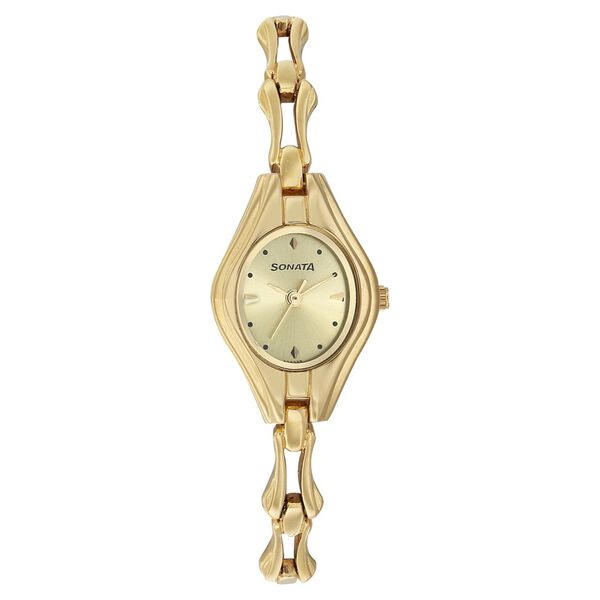 Sonata Quartz Analog Champagne Dial Strap Watch for Women - image number 0